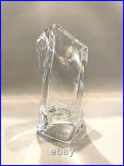 Kosta Boda Signed Goran Warff Clear Crystal Twisted Glass Vase