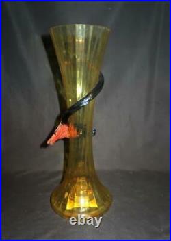 Kosta Boda Signed Kjell Engmann PEGASUS 70410148 Art Glass Vase 13 3/4 Tall