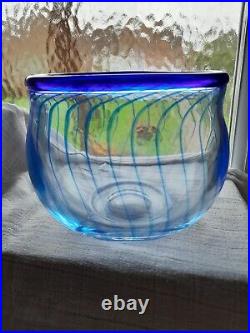 Kosta Boda Signed & Labeled Kjell Engman Glass Vase- bowl Floralia Series
