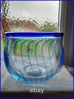 Kosta Boda Signed & Labeled Kjell Engman Glass Vase- bowl Floralia Series