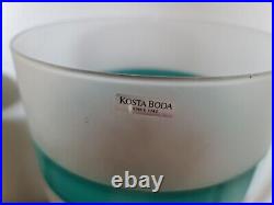 Kosta Boda Signed Monica Backstrom Large Coloured Hand Painted Striped Vase