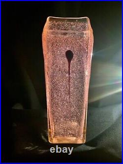 Kosta Boda Style Vase, Ulrica Hydman-Vallien, Sweden, Crystal, Pink