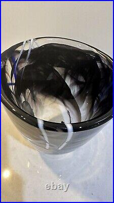 Kosta Boda Sweden Art Glass CONTRAST BLACK 8- 20 cm Vase By Anna Ehrner