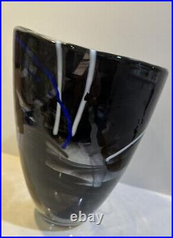 Kosta Boda Sweden Art Glass CONTRAST BLACK 8- 20 cm Vase By Anna Ehrner
