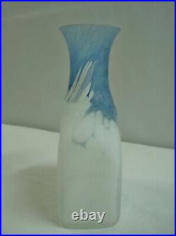 Kosta Boda Sweden Art Glass Fleur 7 Bottle Vase Blue White Monica Backstrom