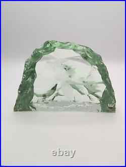 Kosta Boda Sweden Art Glass Glacier Iceberg Flying Fish Sculpture Paperweight