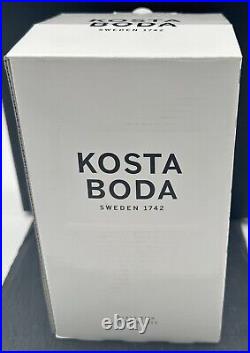 Kosta Boda Sweden Art Glass Tree Cone Atoll White Swirl Christmas Anna Ehrner A