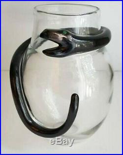 Kosta Boda Sweden Art Glass Ulrica Hydman 9 Serpant Garden Eden Cleopatra Vase