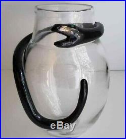 Kosta Boda Sweden Art Glass Ulrica Hydman 9 Serpant Garden Eden Cleopatra Vase