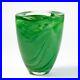 Kosta Boda Sweden Atoll Vase Green Art Glass Swirl Anna Ehrner SIGNED