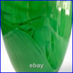 Kosta Boda Sweden Atoll Vase Green Art Glass Swirl Anna Ehrner SIGNED