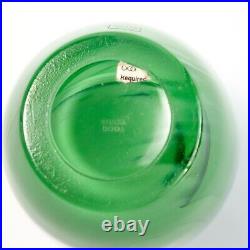 Kosta Boda Sweden Atoll Vase Green Art Glass Swirl Anna Ehrner SIGNED