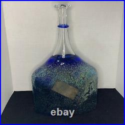 Kosta Boda Sweden Bertil Vallien Extra Large Art Glass Bottle/Vase Blue #89262