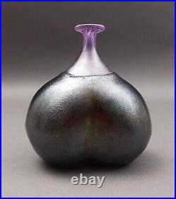 Kosta Boda Sweden Bertil Vallien Purple Volcano Buttocks Art Glass Vase 5 3/4