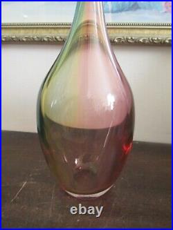 Kosta Boda Sweden Fidji Rainbow Oil Spill Bottle Vase By Kjell Engman 11