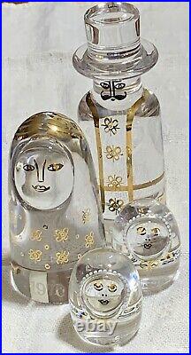 Kosta Boda, Sweden. Four Crystal Art Glass Figures.'The Family' 1970s