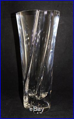 Kosta Boda, Sweden, Goran Worff Designer, Art Glass Clear Large Vase, 12 1/8