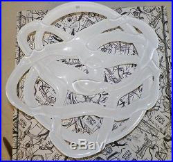 Kosta Boda Sweden Large White Glass Basket Bowl By Anna Ehrner Euc In Box 15