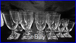 Kosta Boda Sweden Set of 12 Florida Pattern Footed Glasses Water, Wine & Cordial