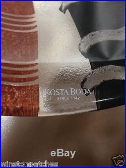 Kosta Boda Sweden Tonga 11 3/4 Oval Platter Stripes Signed By Monica Backstrom