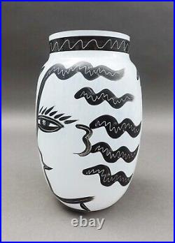 Kosta Boda Sweden Ulrica Hydman Vallien Signed Vintage Caramba Art Glass Vase 8