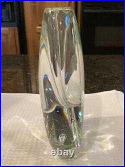Kosta Boda Sweden Vickie Lindstrom Seaweed Art Glass Vase with Etched Fish 9