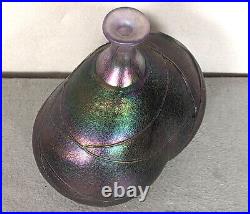 Kosta Boda Sweden glass vase Bertil Vallias volcano buttocks purple 24 cm height