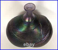 Kosta Boda Sweden glass vase Bertil Vallias volcano buttocks purple 24 cm height