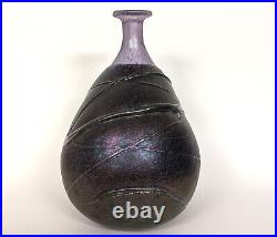 Kosta Boda Sweden glass vase Bertil Vallias volcano buttocks purple 24 cm height