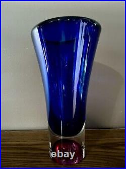 Kosta Boda Swedish Art Glass Vase Goran Warff Signed Numbered