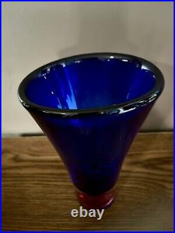 Kosta Boda Swedish Art Glass Vase Goran Warff Signed Numbered