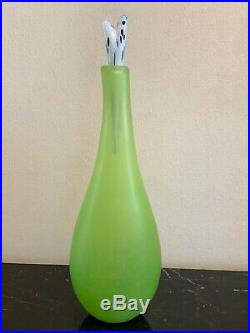 Kosta Boda Swedish Glass Gunnel Sahlin Green Decanter with Stopper
