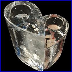 Kosta Boda Sweethearts Glass Candle Holder Kjell Engmen Heart Votive Tealight