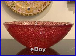 Kosta Boda Tellus Large 12 Red Art Glass Bowl Designed by Anna Ehrner