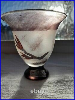 Kosta Boda Ulrica Hydman Vallien 2 x Black Magic Vases Artist Coll Signed V Rare