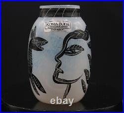 Kosta Boda Ulrica Hydman Vallien Handmade Artificial Glass Vase Sweden Labeled