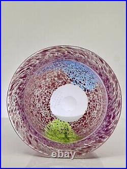 Kosta Boda Ulrica Hydman Vallien Multicolor Spatter Vase Signed & Numbered 57868