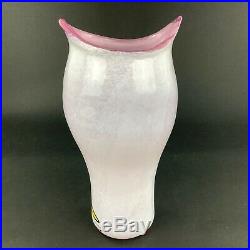 Kosta Boda Ulrica Hydman-Vallien Open Minds 13 1/2 Pink Yellow Face Vase