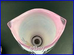 Kosta Boda Ulrica Hydman-Vallien Open Minds 13 1/2 Pink Yellow Face Vase