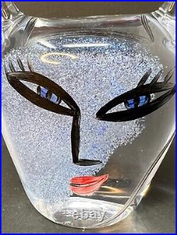 Kosta Boda Ulrica Hydman Vallien Open Minds 1989 Glass Sculpture Paperweight