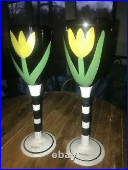 Kosta Boda Ulrica Hydman Vallien Tulip 10 Wine Glasses Goblets 99182 Pair