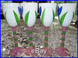 Kosta Boda Ulrica Hydman Vallien Tulip 10 Wine Glasses Goblets 99183 Set Of 4