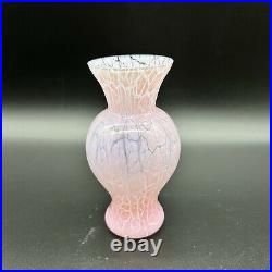 Kosta Boda Ulrica Hydman Vallien Vase Sweden Art Glass Pink Spotted 4.5T 2W