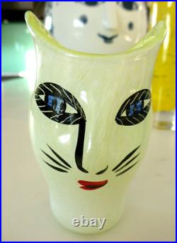 Kosta Boda Ulrica Hydman-Vallien glass Open Minds Vase Smaller Version Stunning