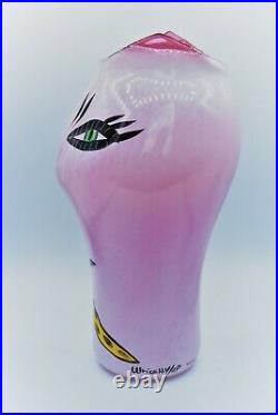 Kosta Boda Ulrica Hydman-vallien Large Vase Open Minds In Pink. 33 CM