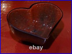 Kosta Boda Valentine Heart Glass Bowl Christmas 2009 Artist Signed Rare 10-3/4
