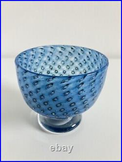 Kosta Boda Vase Bowl Glass Design Cirrus by Bertil Vallien Signed Blue Art