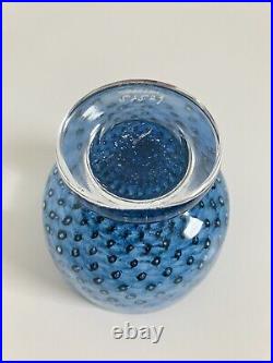 Kosta Boda Vase Bowl Glass Design Cirrus by Bertil Vallien Signed Blue Art