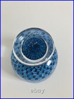 Kosta Boda Vase Bowl Glass Design Cirrus by Bertil Vallien Signed Blue Art