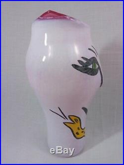 Kosta Boda Vase Open Minds Ulrica Vallien Signed Rare Pink 13 X-Large withSticker
